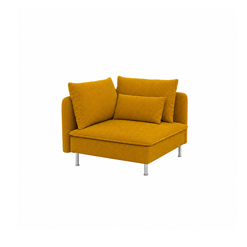 SODERHAMN Corner Section Sofa Cover-Corduroy Mustard