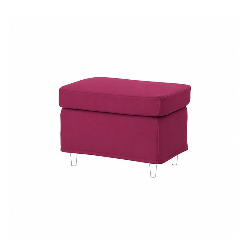 STRANDMON Footstool Cover-Canvas Berry plum