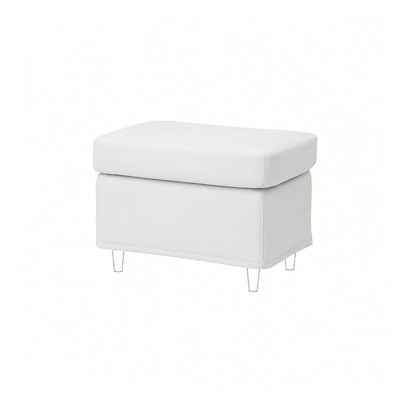 STRANDMON Footstool Cover-Canvas Pure white