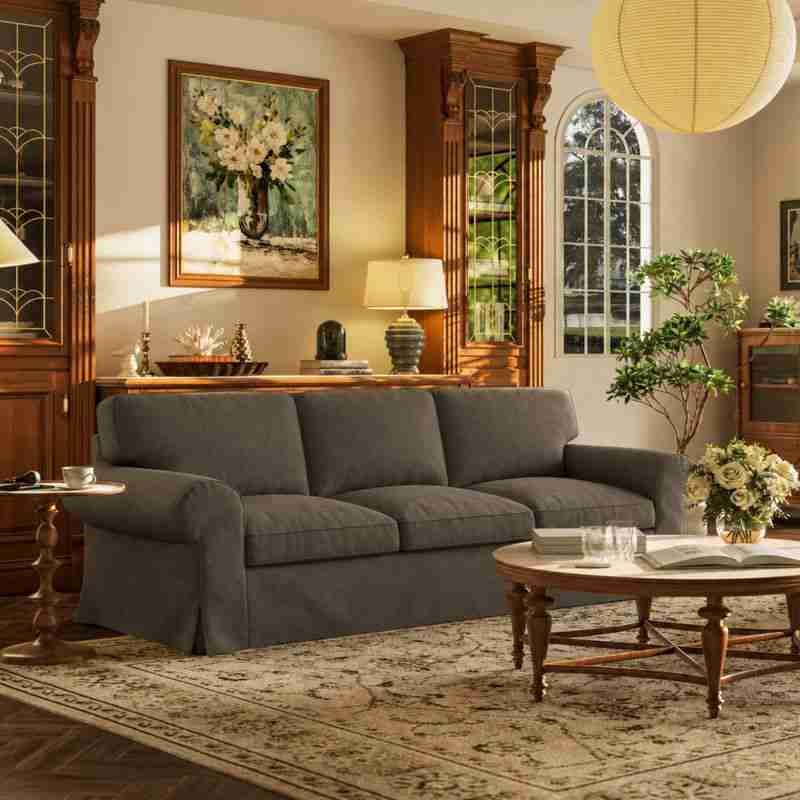EKTORP 3-Seater Sofa Cover-Microfiber Ash