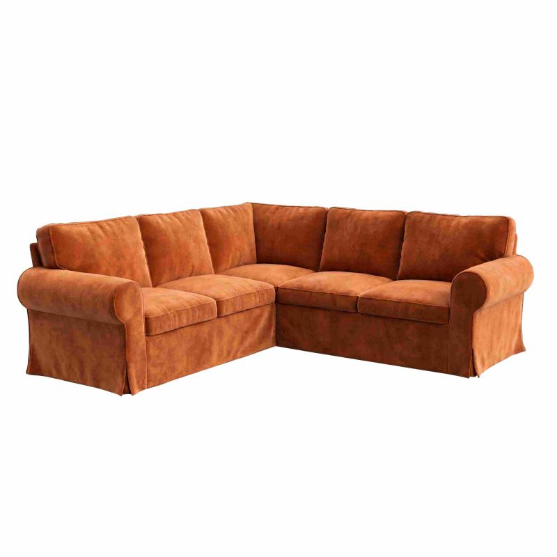 EKTORP 4-Seater Corner Sofa Cover-Chenille Terracotta
