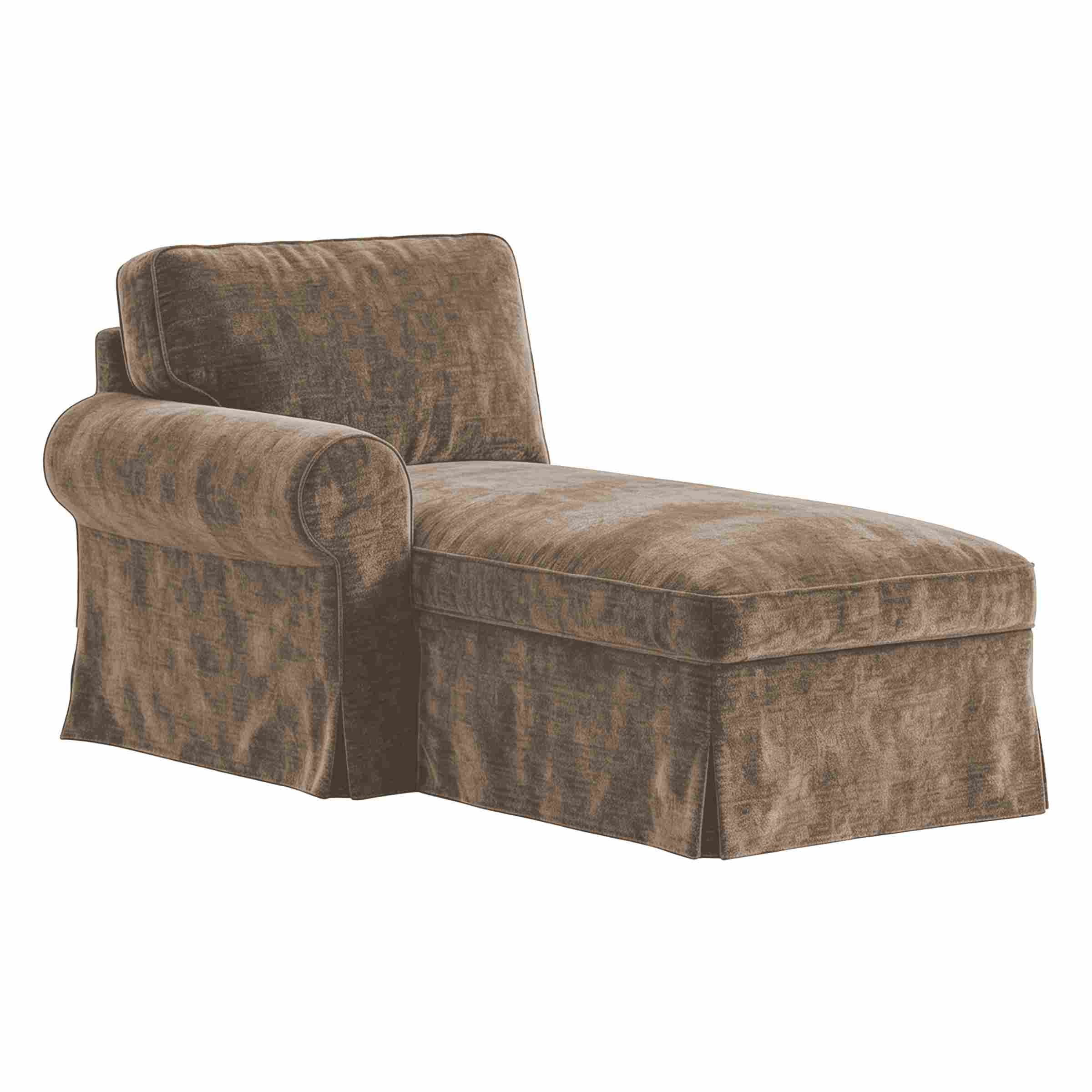 Funda EKTORP para chaise longue con reposabrazos izquierdo - Chenilla Antelope