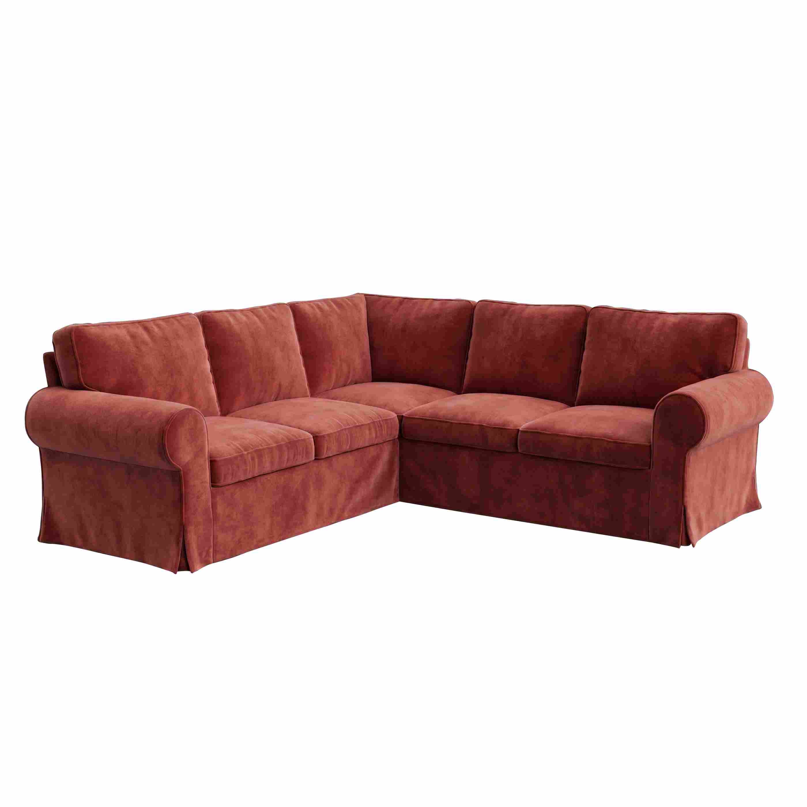 UPPLAND 4-Seater Corner Sofa Cover-Chenille Burnt Brick