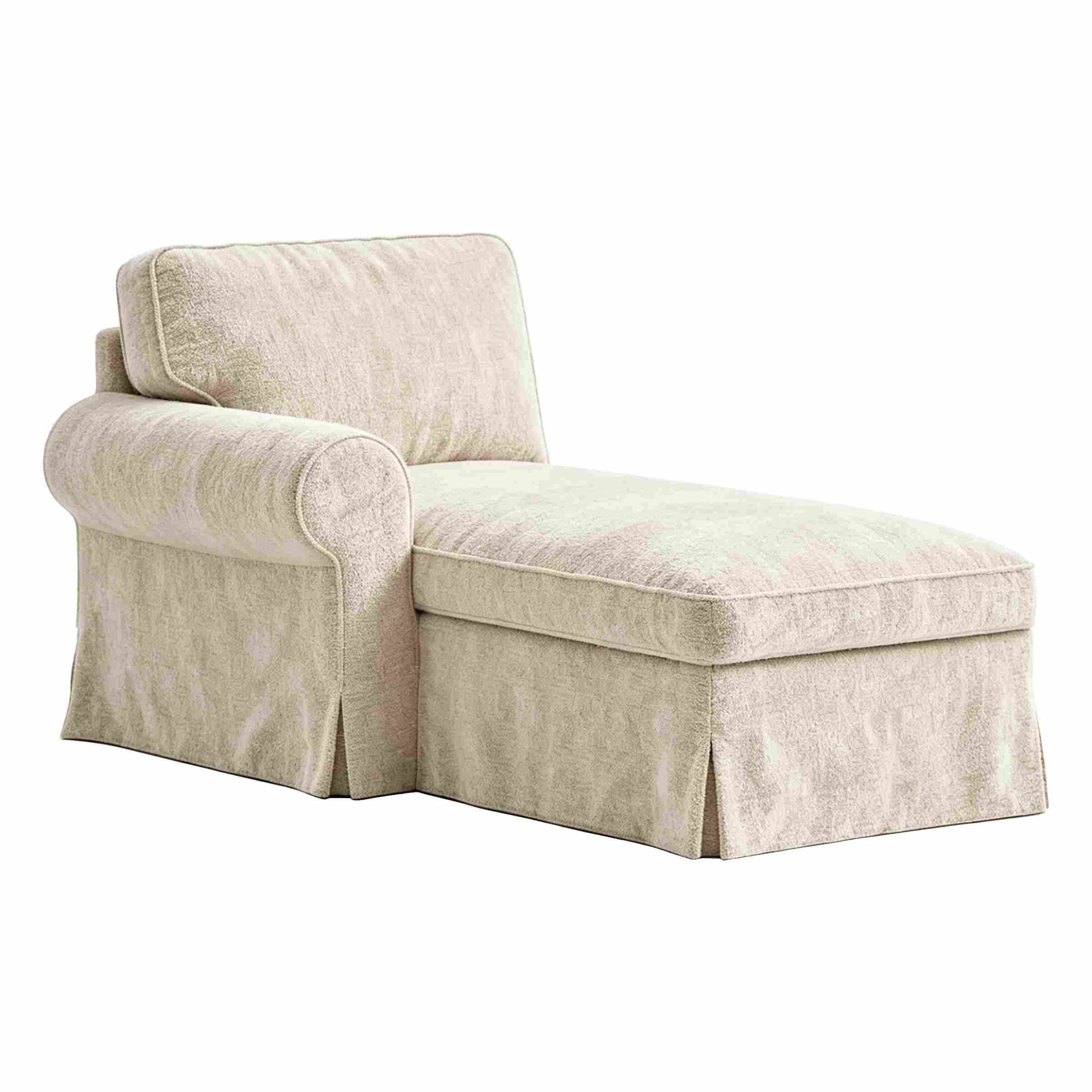 EKTORP Funda para Chaiselongue con Reposabrazos Izquierdo - Chenilla Color Mantequilla