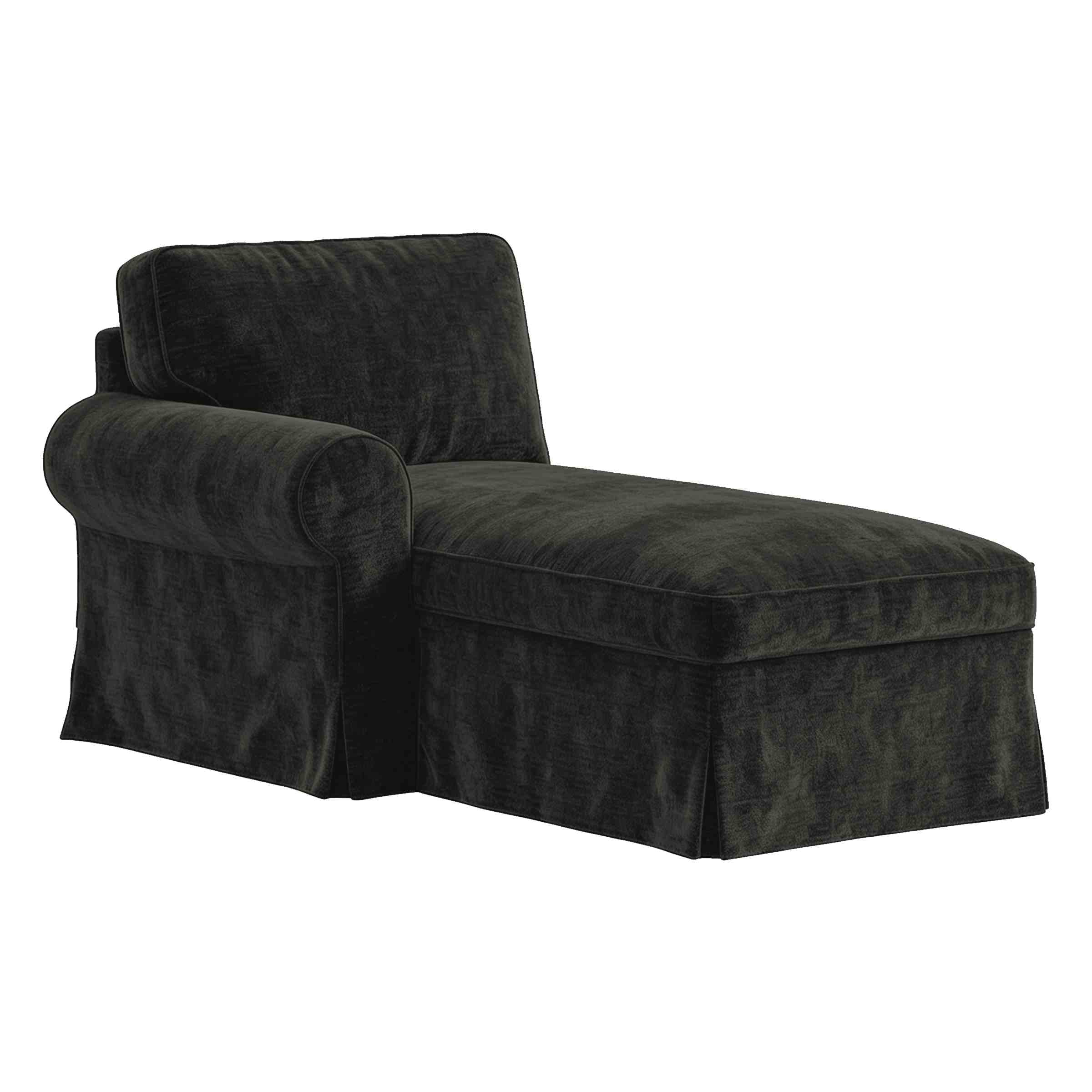Funda EKTORP para chaise longue con reposabrazos izquierdo - chenilla grafito