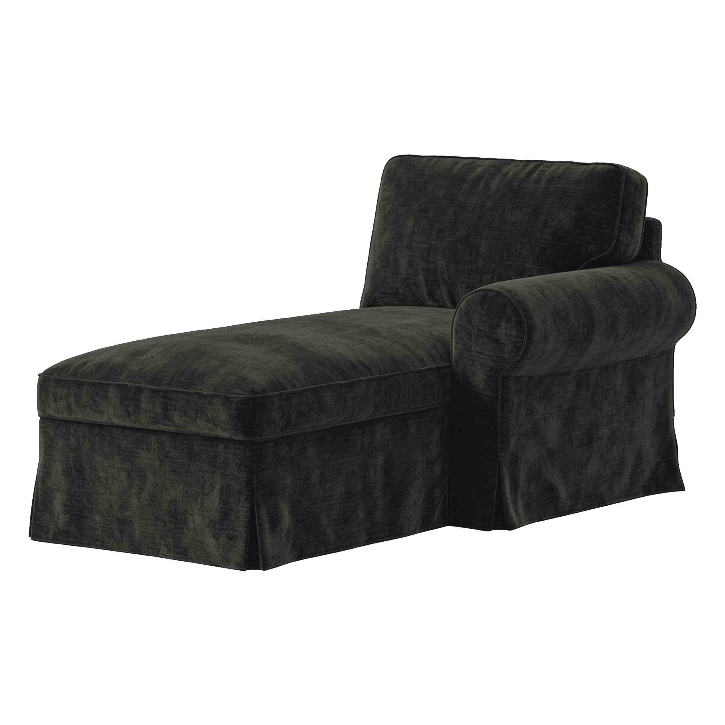 EKTORP Chaise with Right Armrest Cover-Chenille Graphite