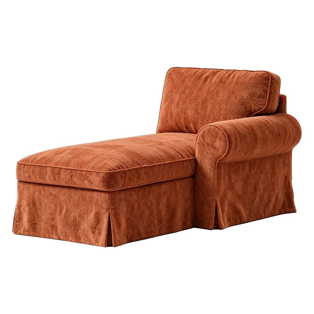 EKTORP Funda de diván con reposabrazos izquierdo, chenilla terracota