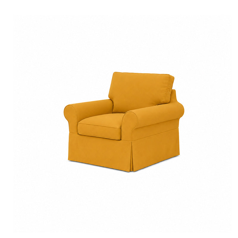 POTTERY BARN Basic Chair Cover-Corduroy Mustard