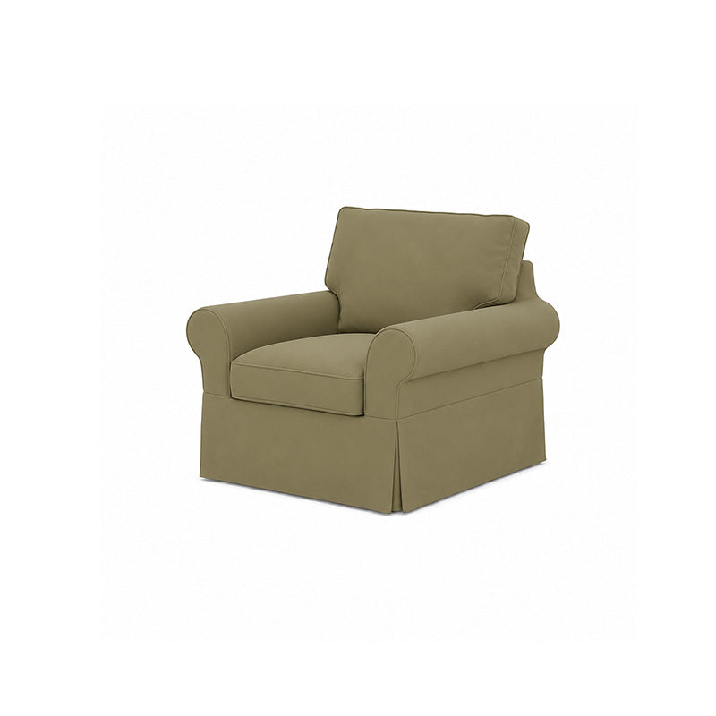 POTTERY BARN Basic Chair Cover-Corduroy Olive
