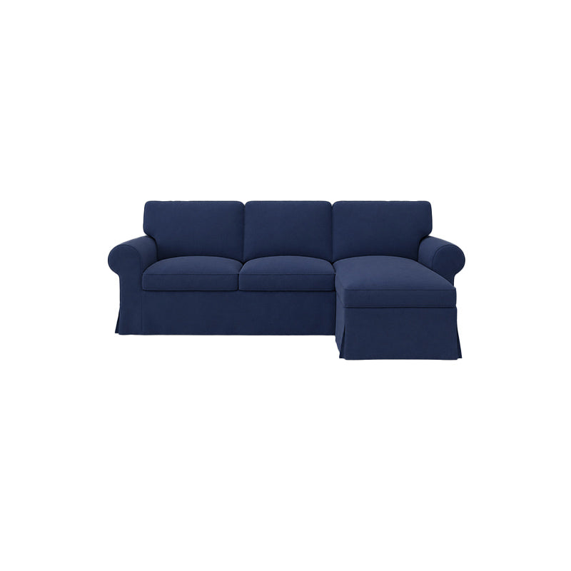 EKTORP 3 Seater Sofa with Chaise Cover-Structural Weave Navy