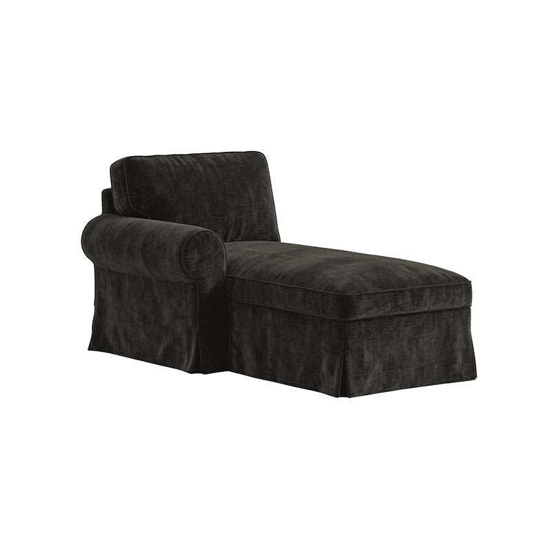 EKTORP Chaise with Left Armrest Cover-Chenille Graphite