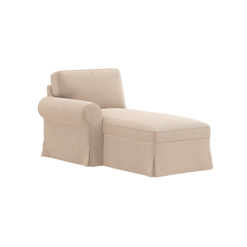 EKTORP Chaise with Left Armrest Cover-Microfiber Camel