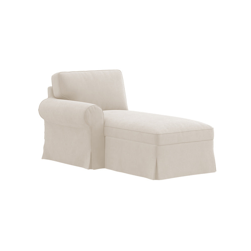 EKTORP Chaise with Left Armrest Cover-Microfiber Ivory