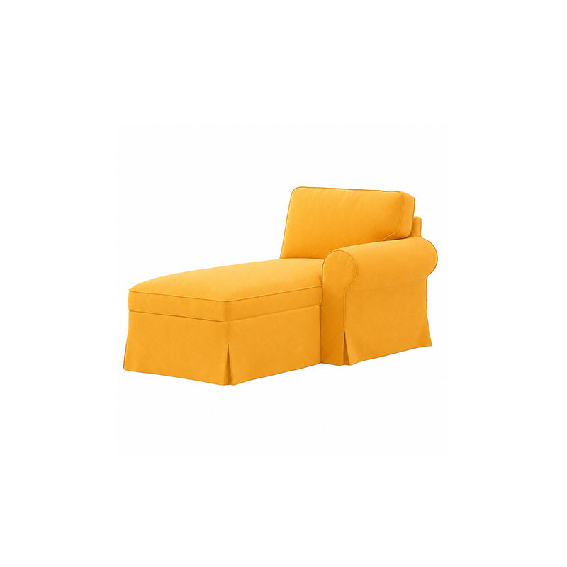 EKTORP Chaise with Right Armrest Cover-Structural Weave Mango
