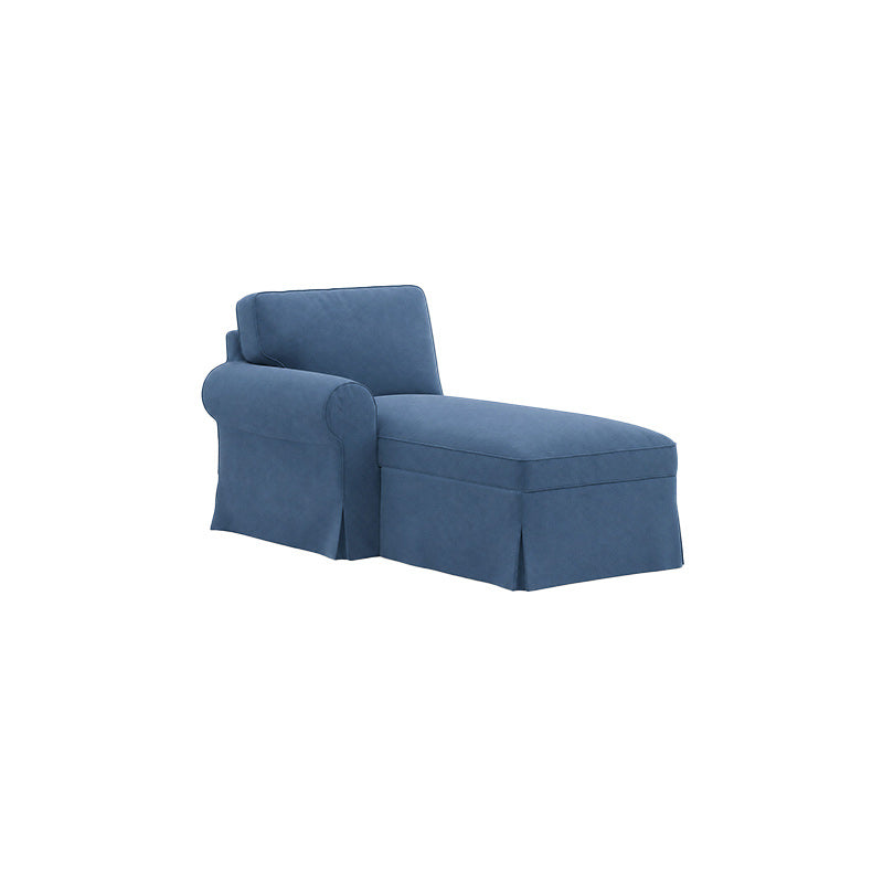 Funda EKTORP para chaise longue con reposabrazos izquierdo, tejido estructural, azul empolvado