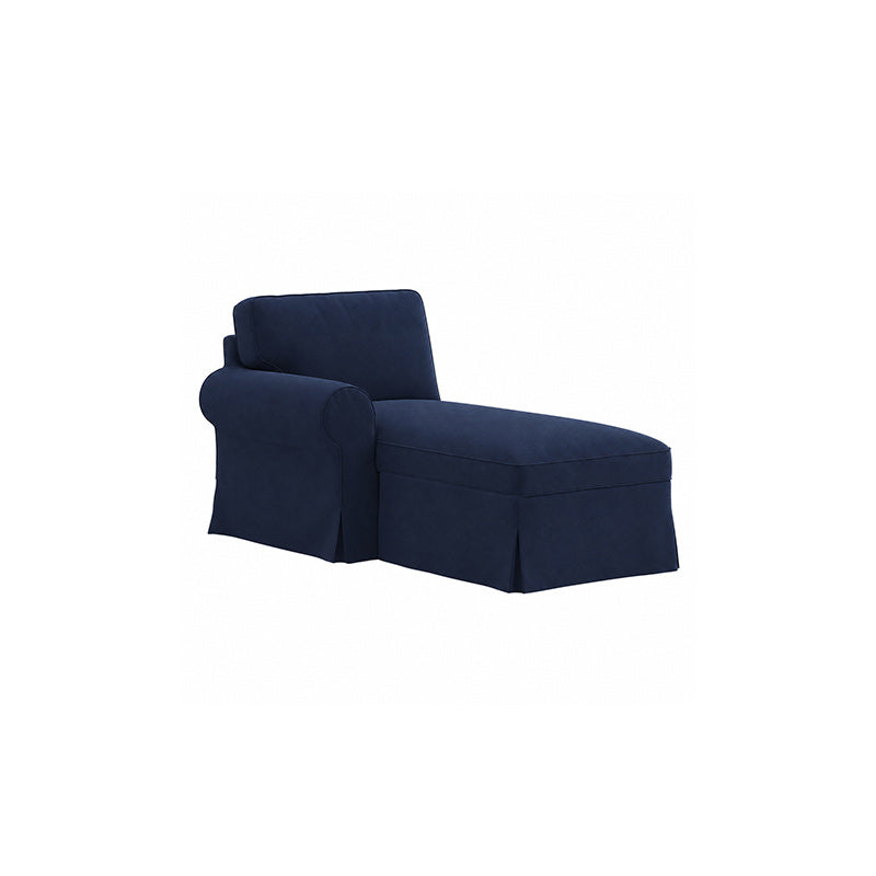 Funda EKTORP chaise longue con apoyabrazos izquierdo - Tejido estructural rosa empolvado