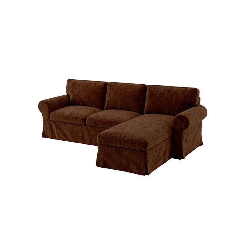 EKTORP 3 Seater Sofa with Chaise Cover-Chenille Chestnut