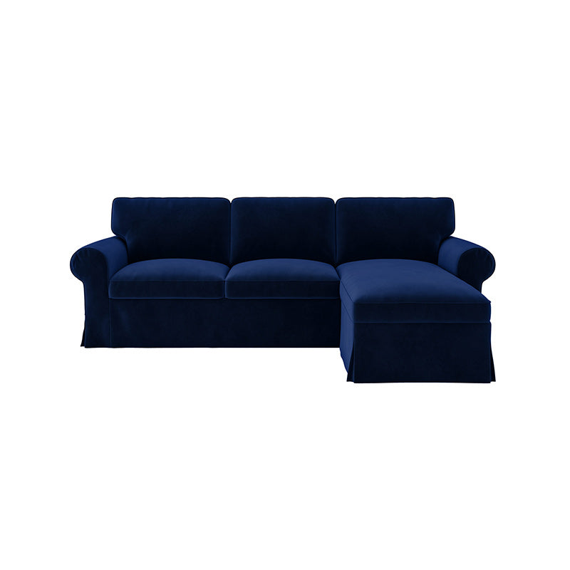 EKTORP 3 Seater Sofa with Chaise Cover-Velvet Cobalt blue
