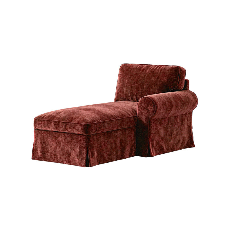 EKTORP Chaise with Right Armrest Cover-Chenille Burnt Brick
