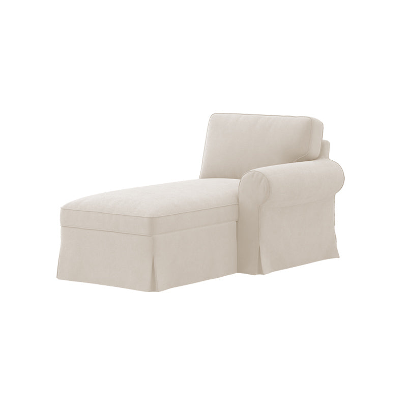 EKTORP Chaise with Right Armrest Cover-Microfiber Ivory