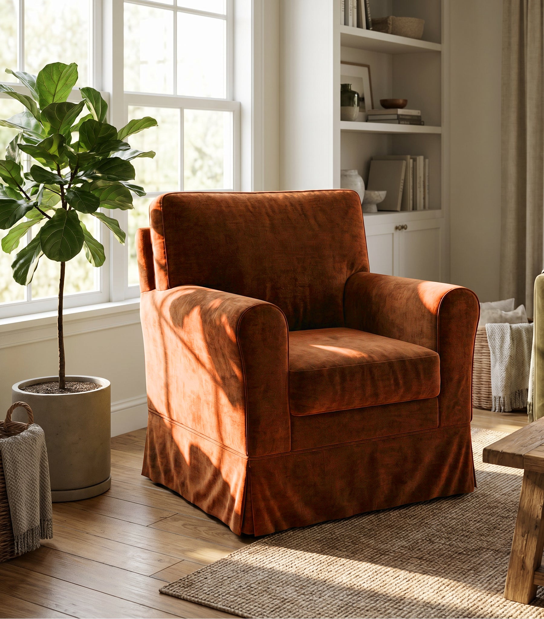 Funda de sillón EKTORP Jennylund - Chenilla terracota
