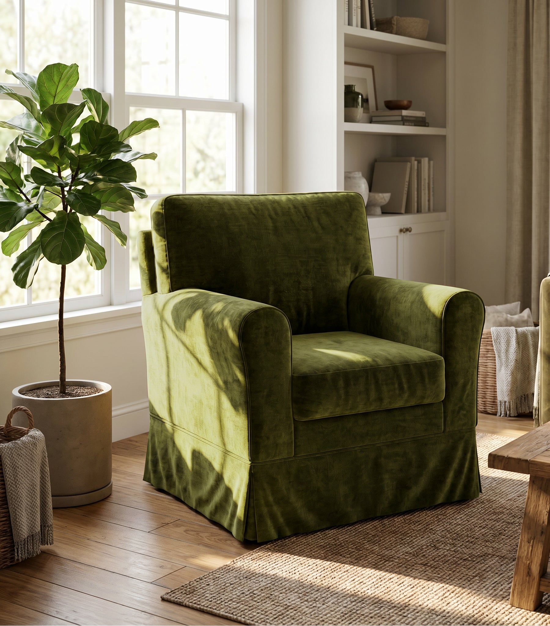 Funda de sillón EKTORP Jennylund - Chenilla verde musgo