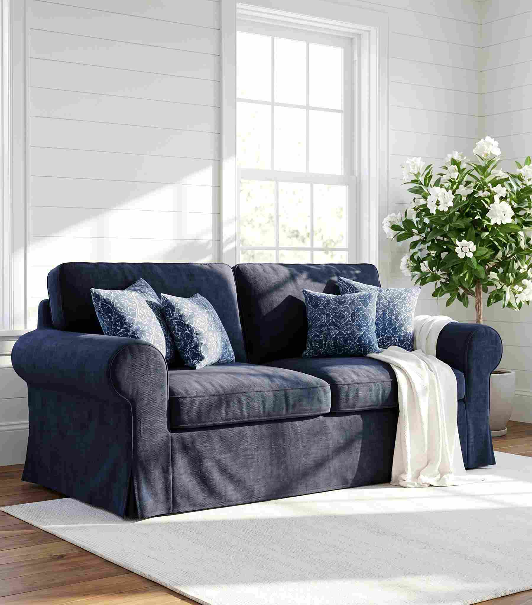 EKTORP Loveseat Cover-Chenille Midnight