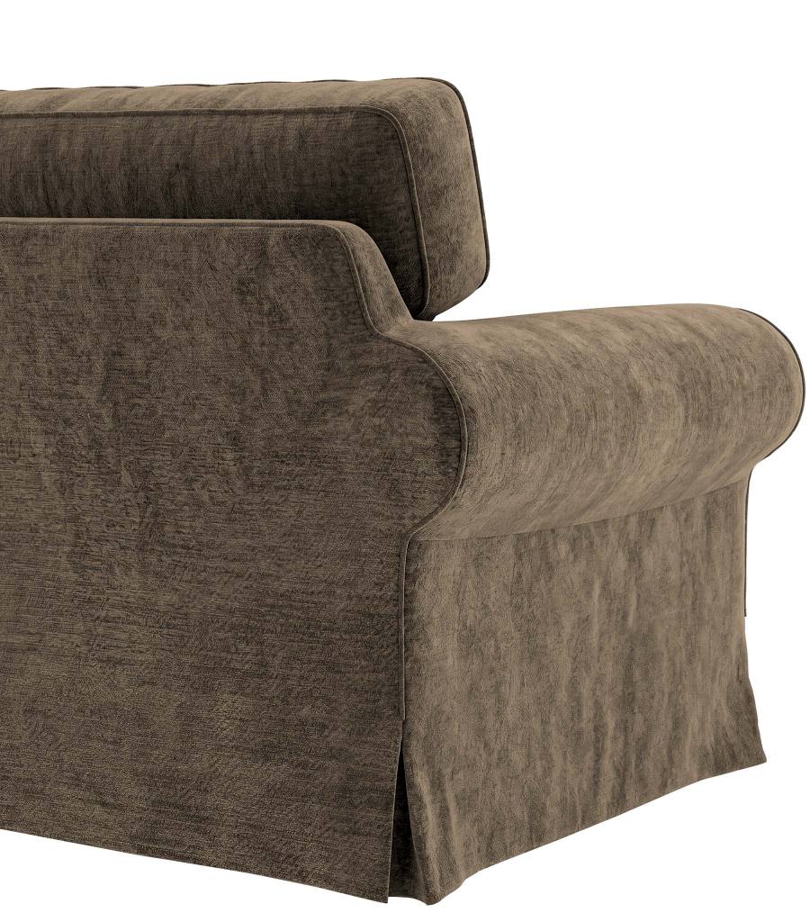 Detail view of Ektorp 4 Seat Sofa Cover in Chenille Antelope