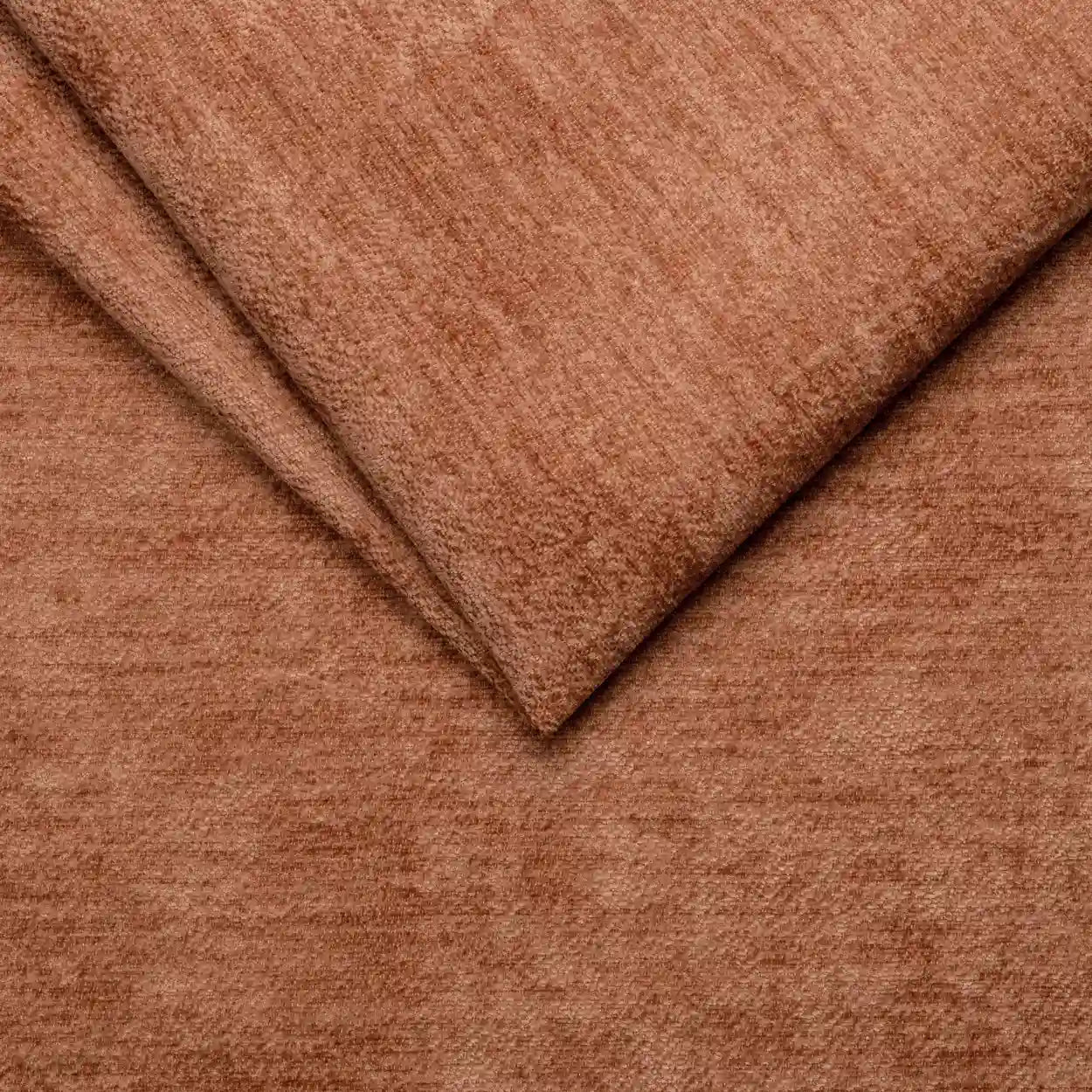 Close-up texture of Chenille Terracotta fabric