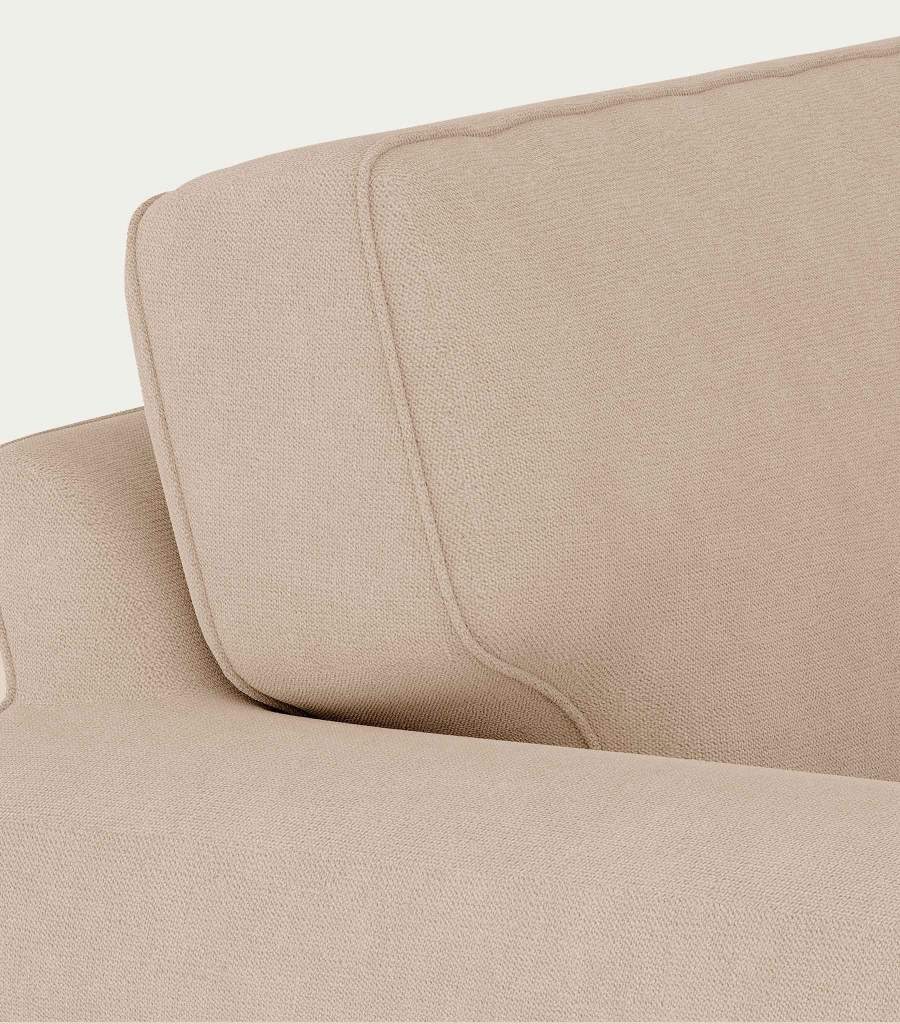 Detail view of Ektorp 4 Seat Sofa Cover in Microfiber Camel