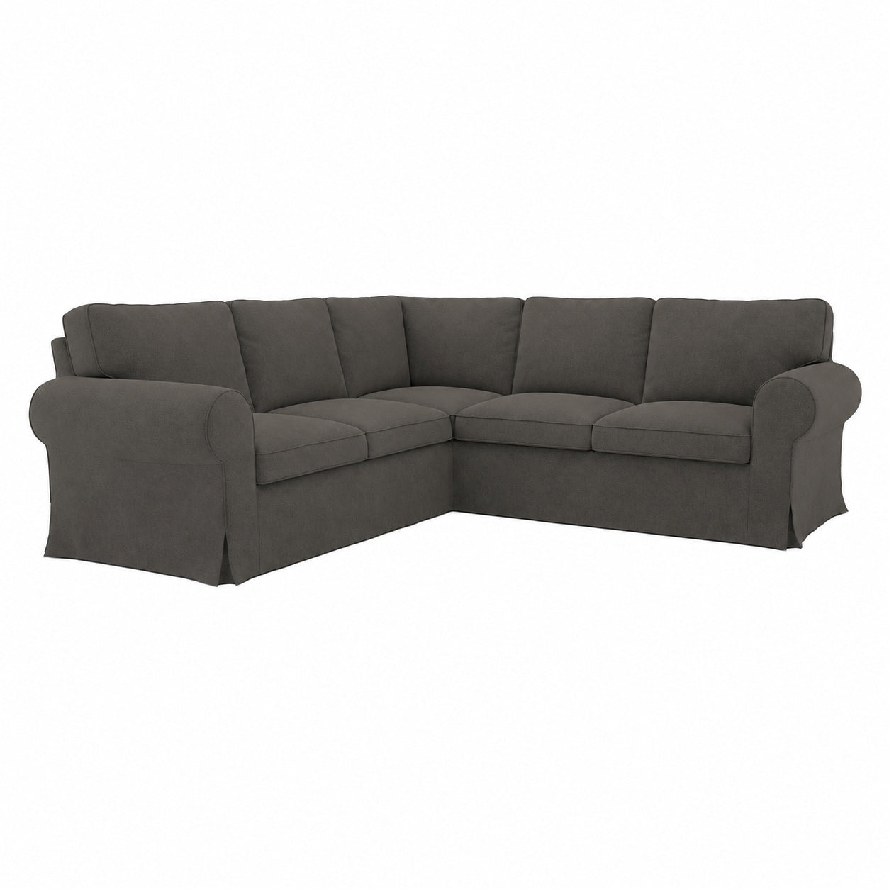 EKTORP 4-Seater Corner Sofa Cover-Microfiber Ash