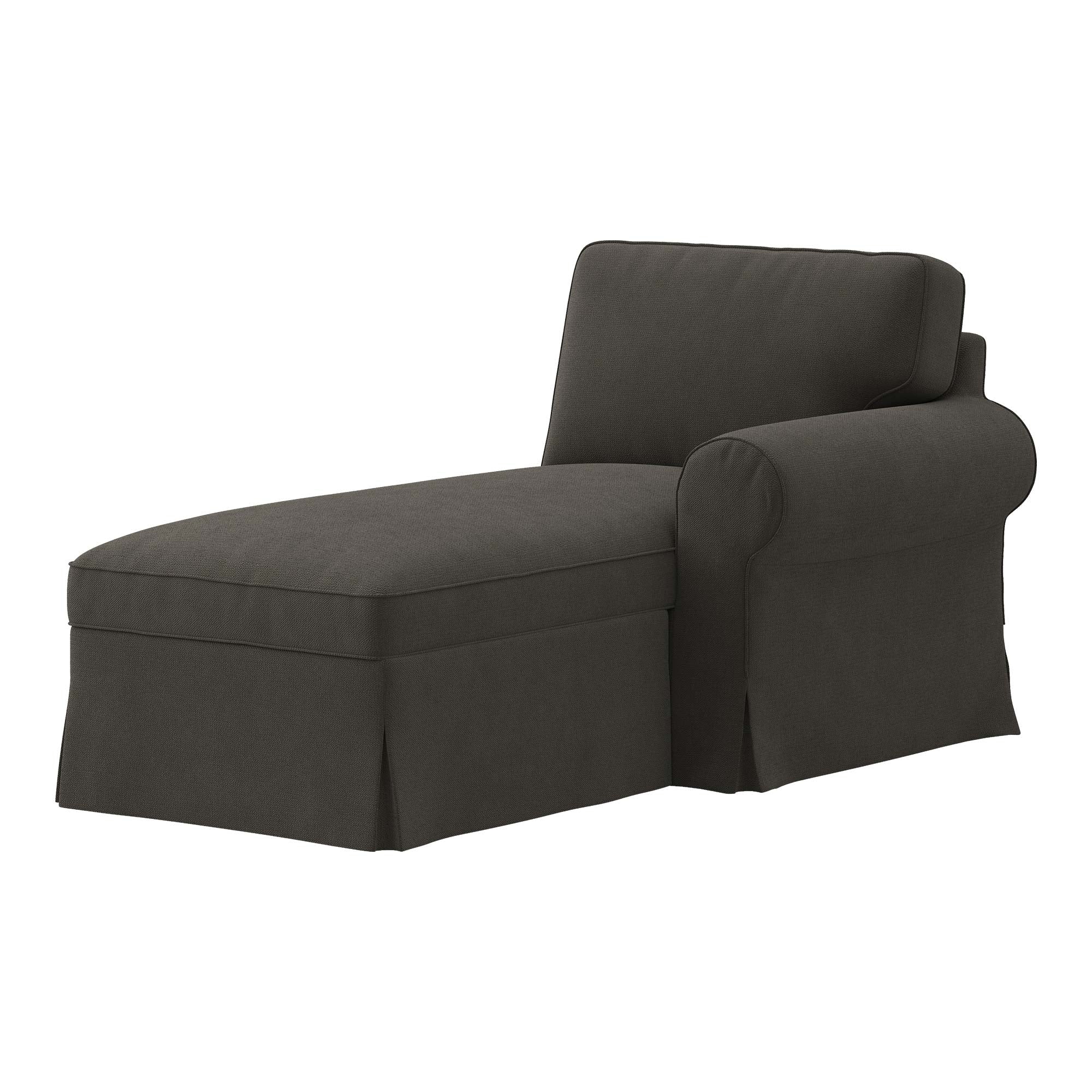 EKTORP Chaise with Right Armrest Cover-Microfiber Ash