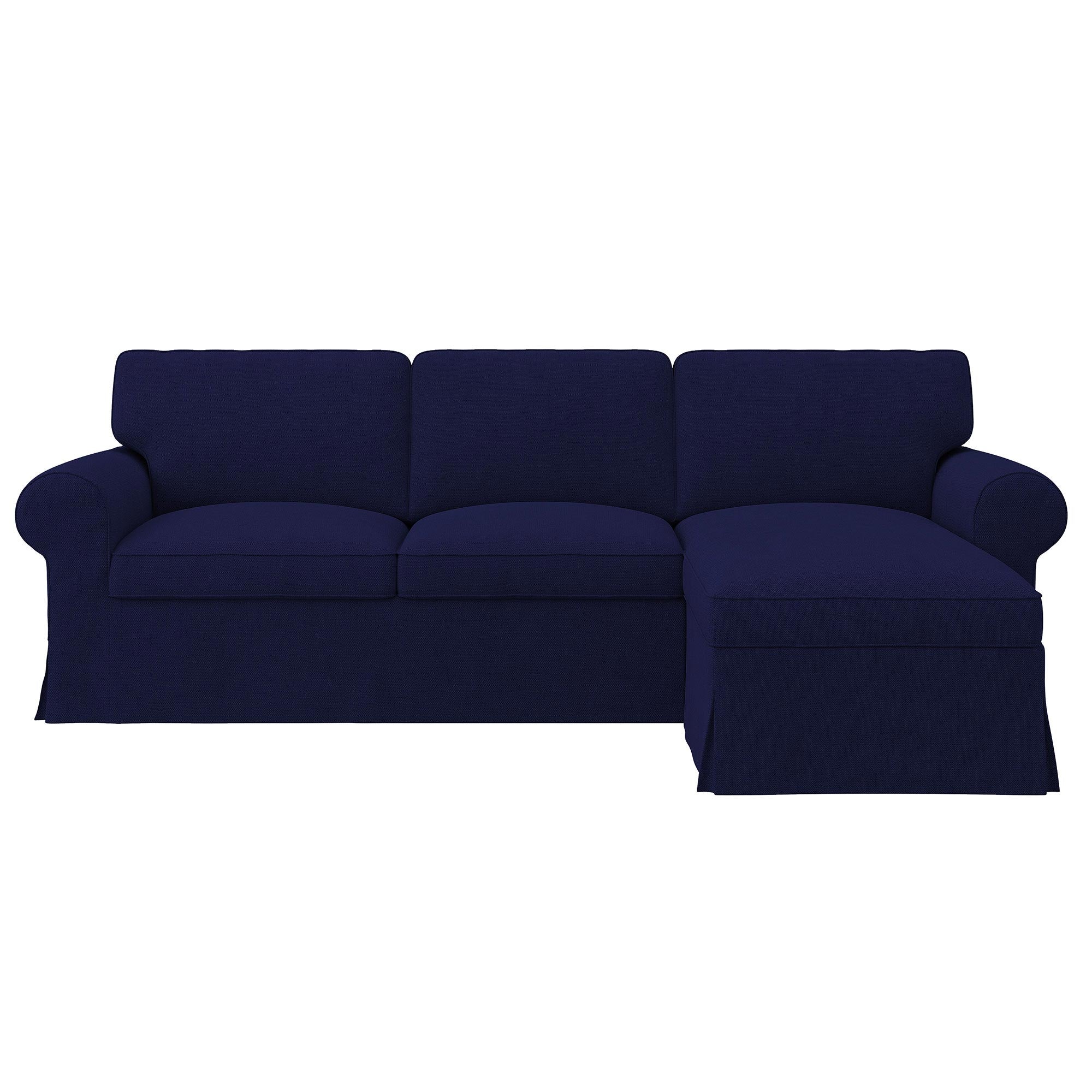 Funda de sofá EKTORP de 3 plazas con chaise longue - Microfibra azul marino