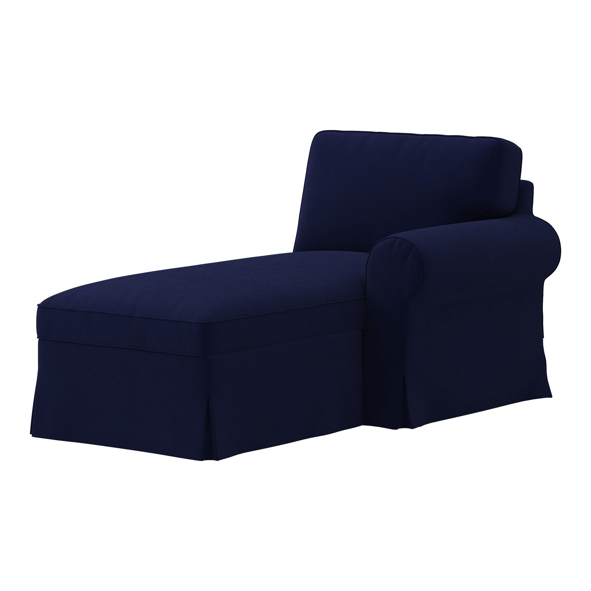 EKTORP Chaise with Right Armrest Cover-Microfiber Navy blue