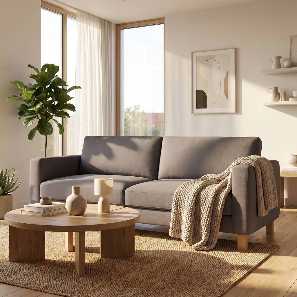 KARLSTAD 3-Seat Sofa Cover-Microfiber ash
