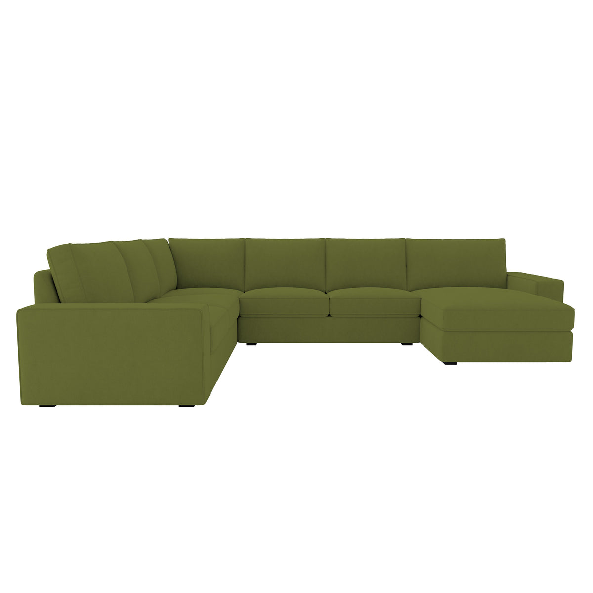 KIVIK 5-Seat Sofa Cover with Chaise-Microfiber Olive