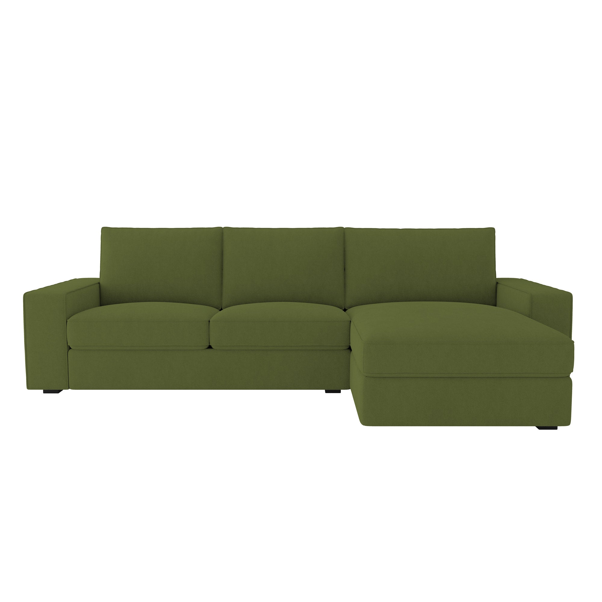 KIVIK Sofá de 3 plazas con chaise longue-Microfibra oliva