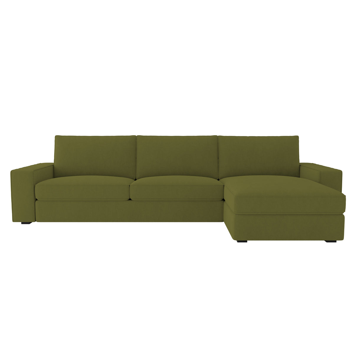 KIVIK 4-Seat Sofa Cover Set with Chaise-Microfiber Olive