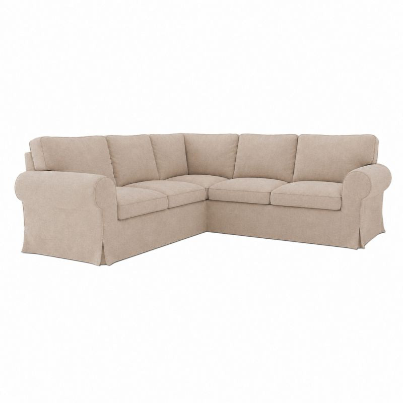 EKTORP 4-Seater Corner Sofa Cover-Microfiber Camel