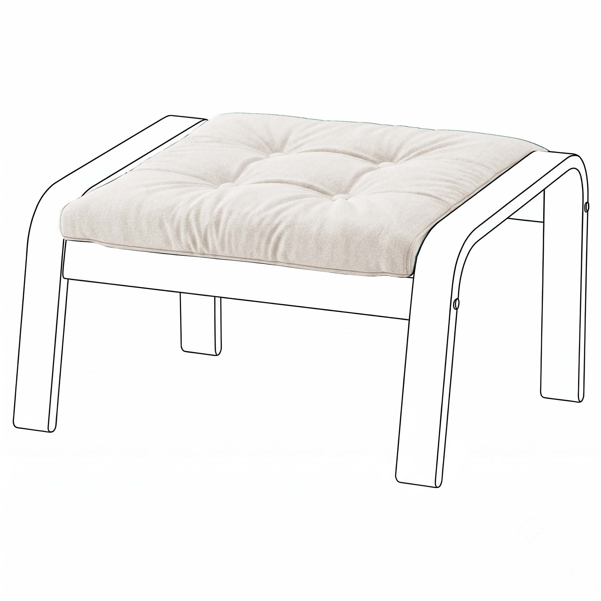 POANG Footstool Cover 1-Chenille Graphite