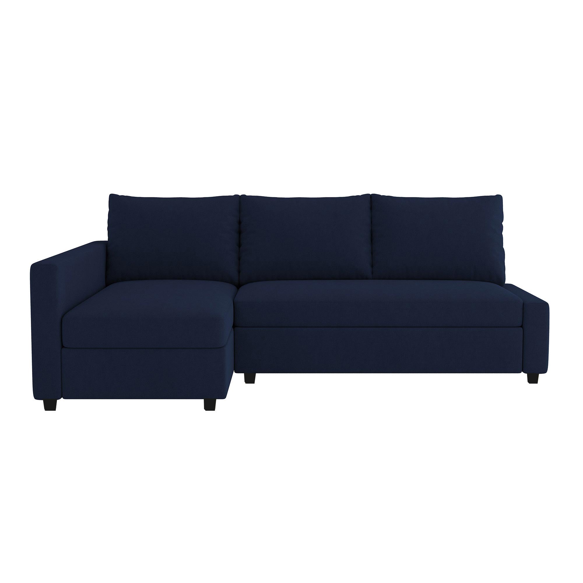 FRIHETEN Sofa Bed with Left Chaise Cover-Microfiber Navy blue
