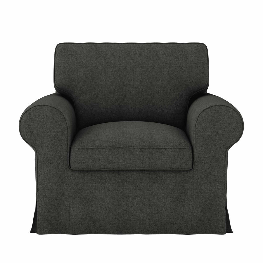 UPPLAND Armchair Cover-Structural Weave Charcoal