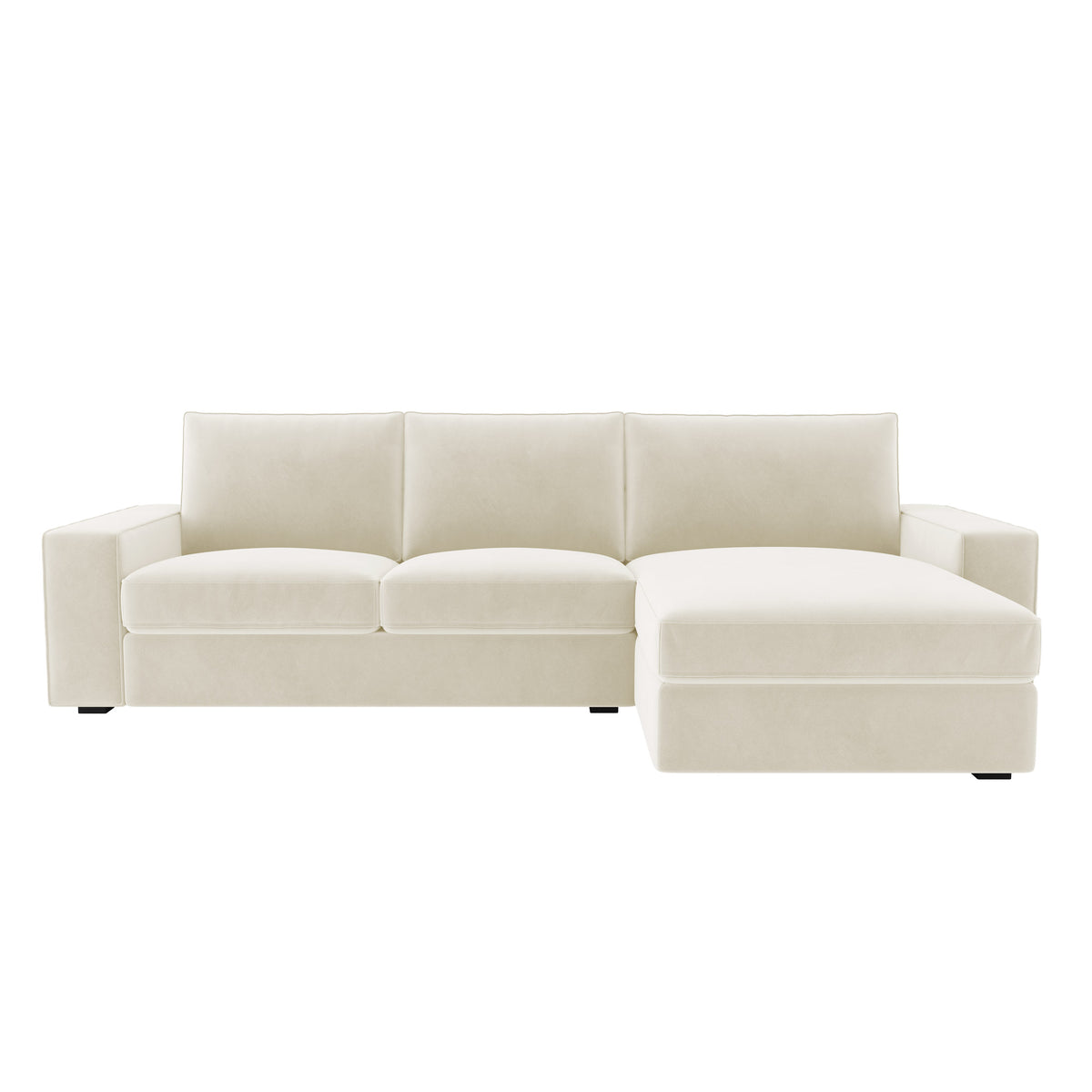 KIVIK 3-Seat Sofa Set with Chaise-Velvet Beige