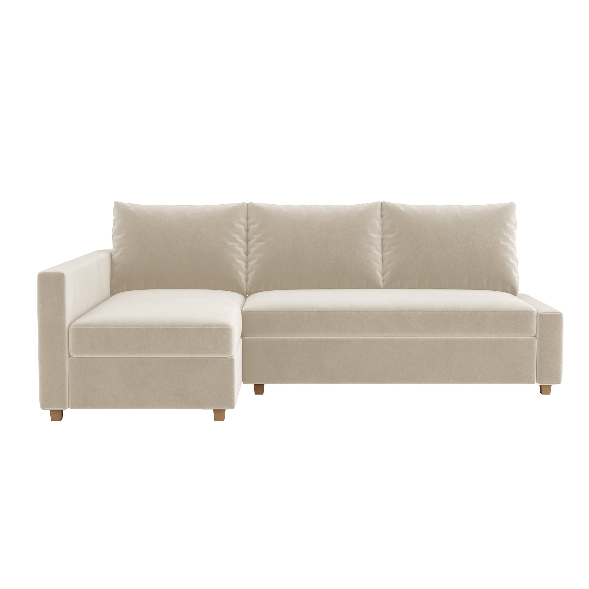 FRIHETEN Sofa Bed with Left Chaise Cover-Velvet Beige