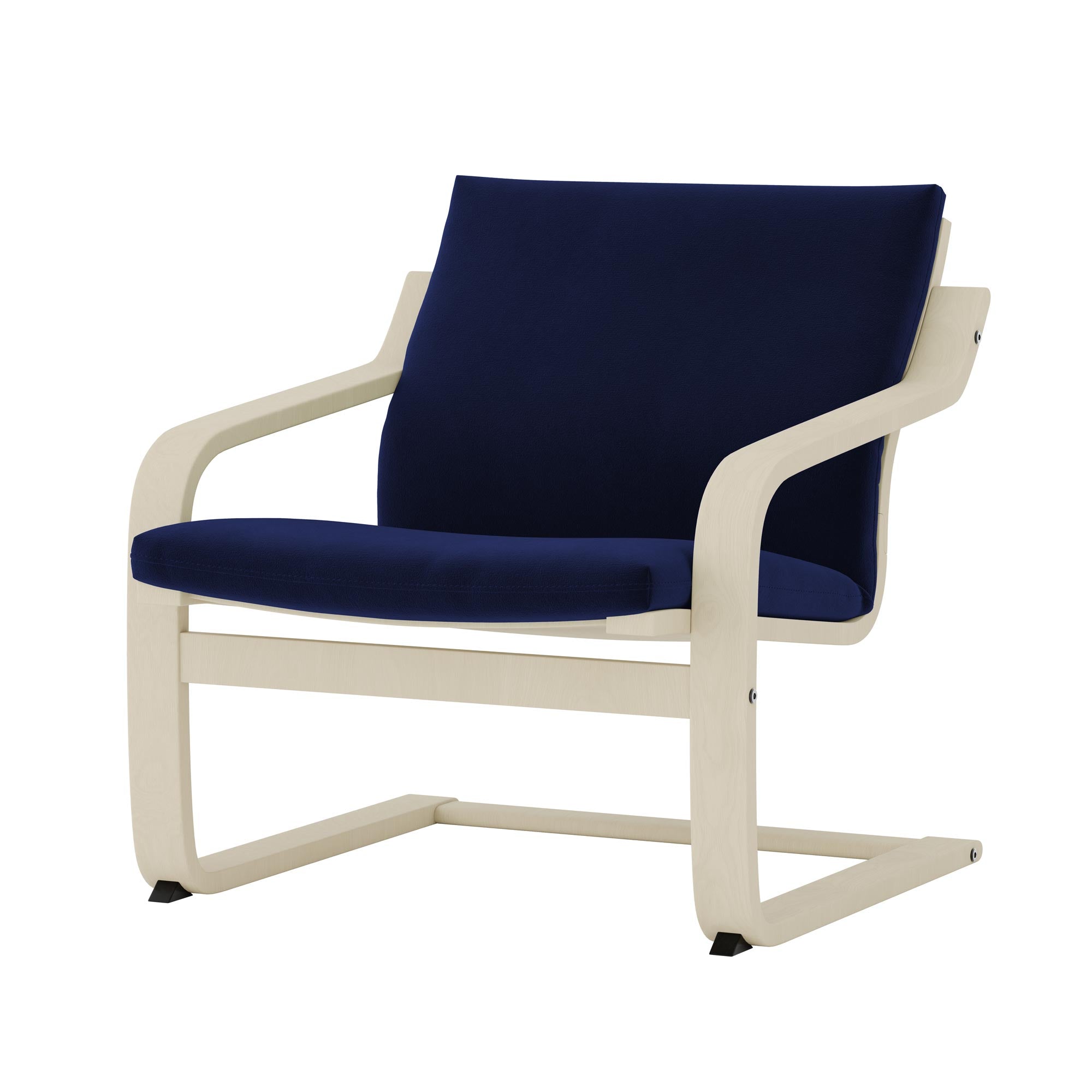 Funda para sillón POÄNG de respaldo bajo - Terciopelo azul cobalto