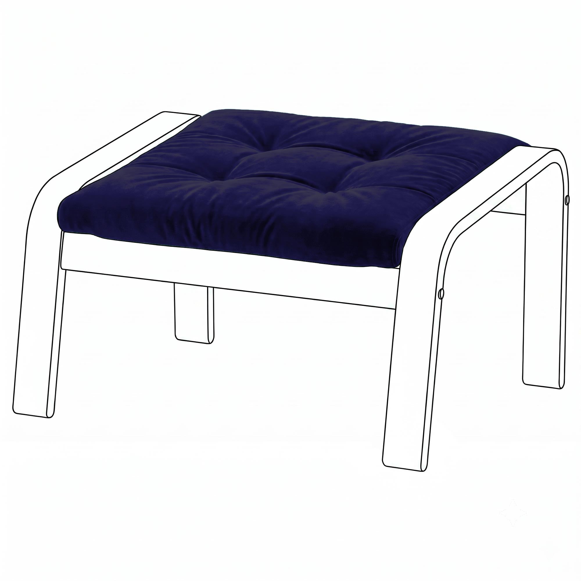 POANG Footstool Cover 1-Velvet Cobalt blue