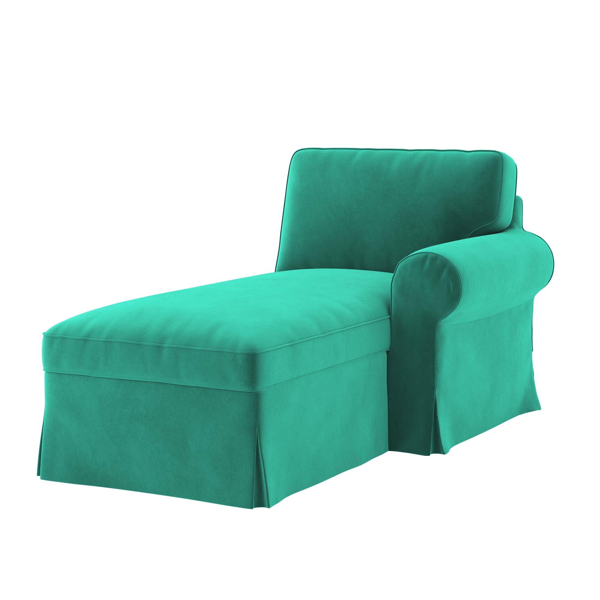 Funda para Chaiselongue EKTORP con Reposabrazos Izquierdo - Terciopelo Cian
