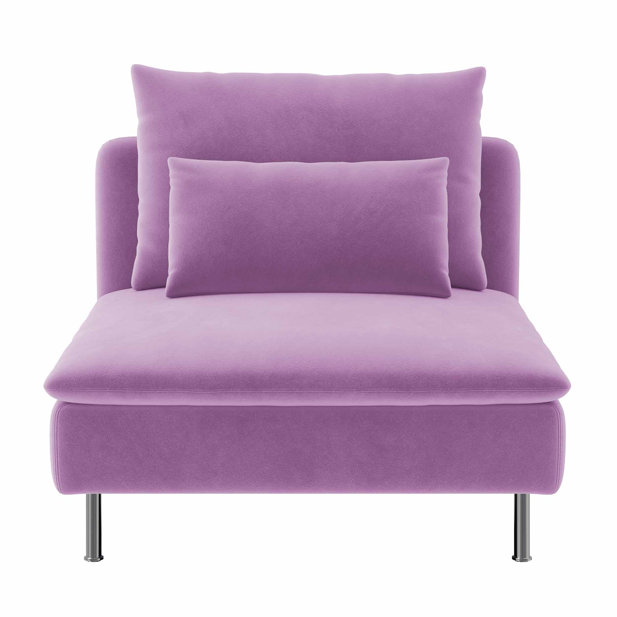 SODERHAMN 1-Seater Section Sofa Cover-Velvet Dusty rose