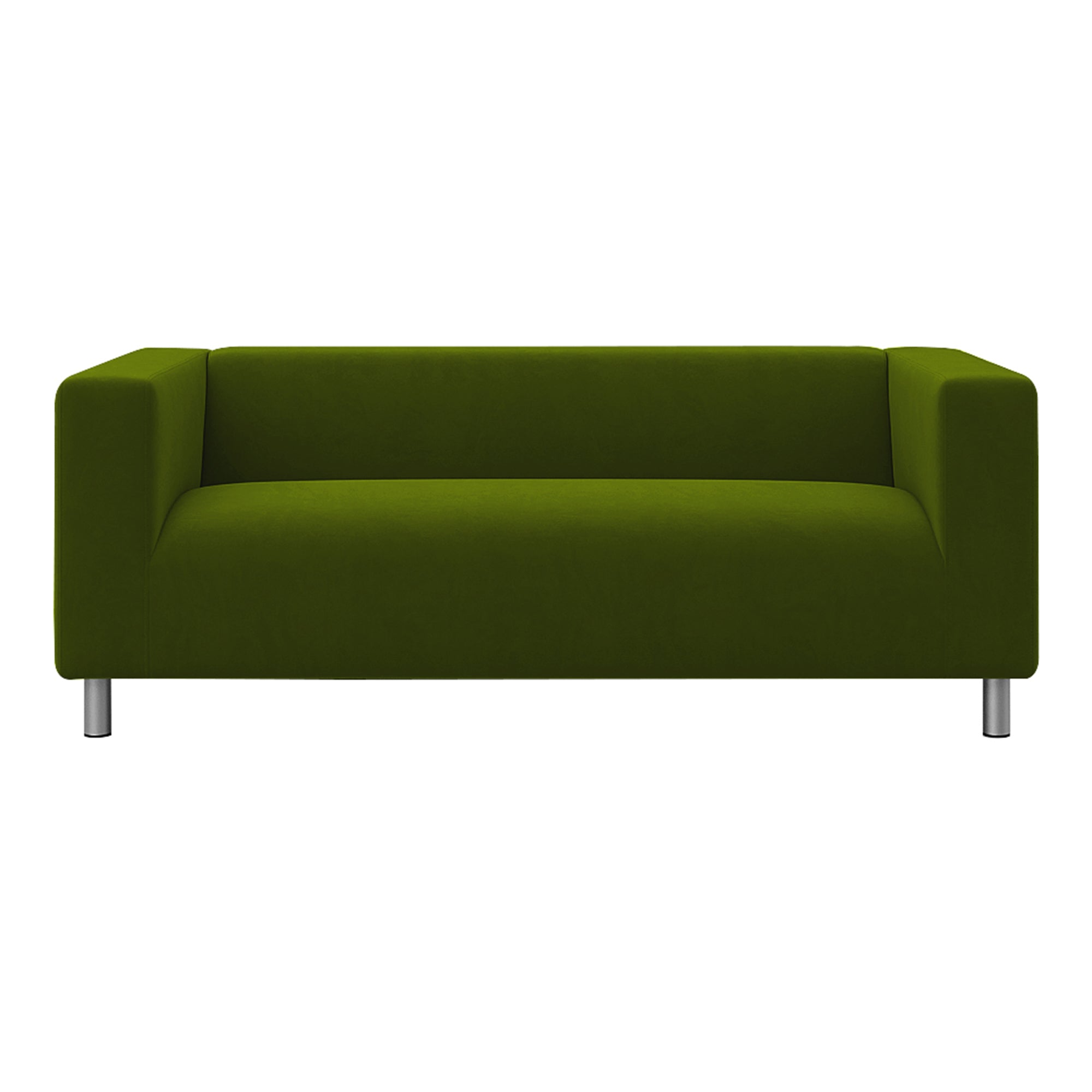 KLIPPAN Funda de sofá de dos plazas-Terciopelo verde oliva