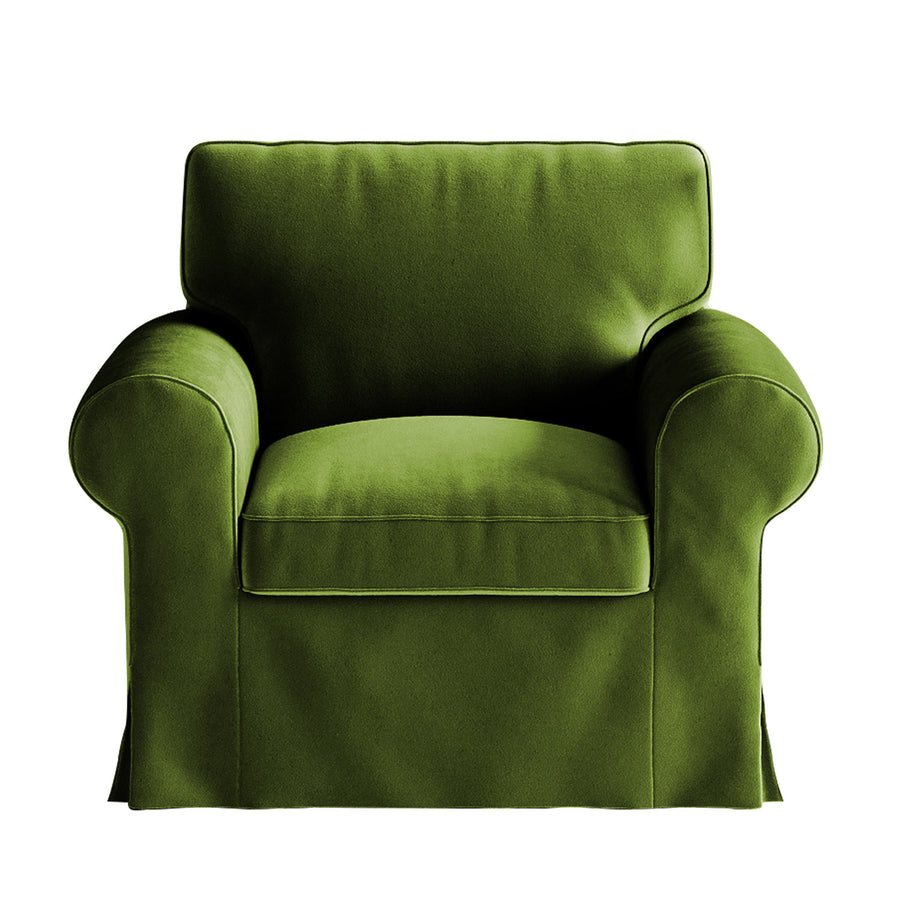 UPPLAND Armchair Cover-Velvet Olive